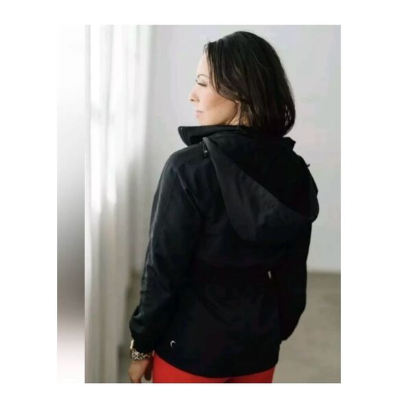 ZYIA Jacket Womens Large Utility Anorak Zip Up Removable Hood Fleece Lined Black - Picture 2 of 11